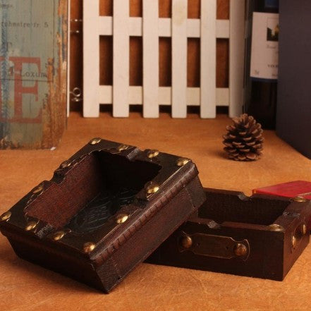 Handmade Tobacco Vintage Wood Ashtray